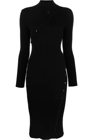 Courrèges Vestido tejido de canalé