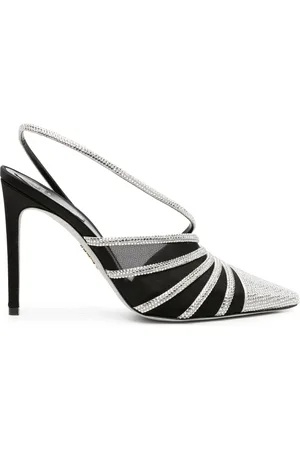 RENE CAOVILLA Zapatillas de malla con detalles cristal y tacón de 115mm