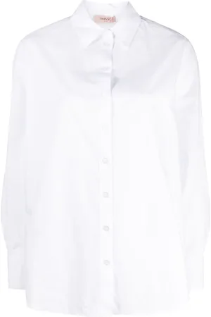 Twin-Set Camisa de popelina con detalle de cadena y cinturón