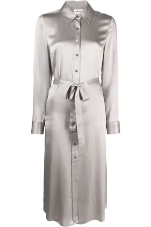 P.A.R.O.S.H. Vestido camisero midi de satén