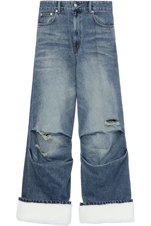 We11 Done Jeans rectos con detalles rasgados