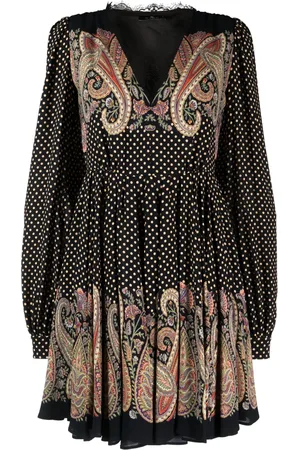 Etro Vestido con ribete de encaje y motivo de lunares