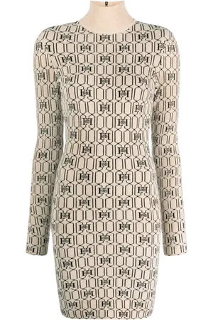 Elisabetta Franchi Vestido corto con monograma en intarsia