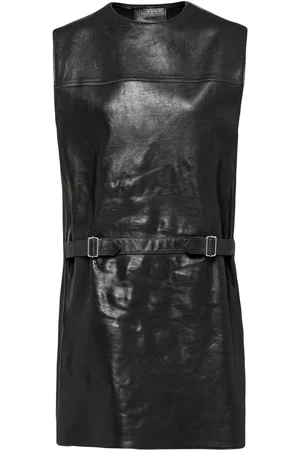 Prada Vestido corto cuero sin mangas