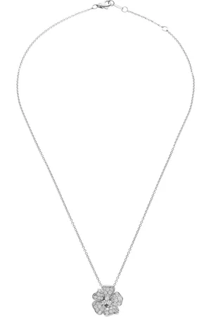 Leo Pizzo Collar Flora en oro blanco de 18kt con diamante