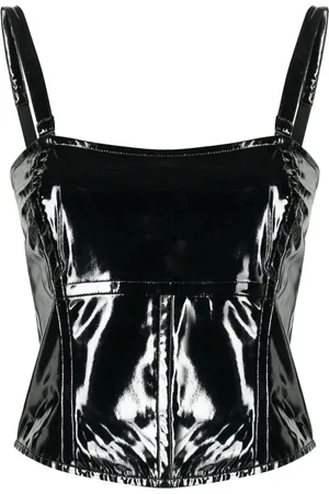 Patrizia Pepe Top estilo corset con efecto laminado
