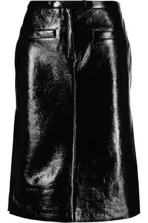 Courrèges Falda midi con cintura baja