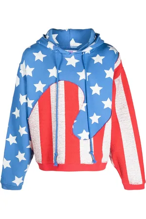 ERL Hoodie con bandera estampada