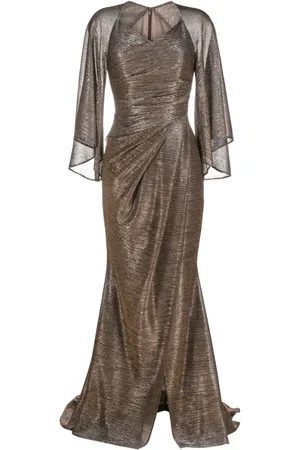 TALBOT RUNHOF Vestido de fiesta drapeado con escote en forma de corazón