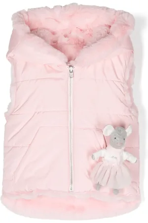 Lapin House Chaleco capitonado con detalle de felpa