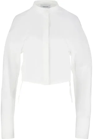 Salvatore Ferragamo Camisa de popelina con cuello mao