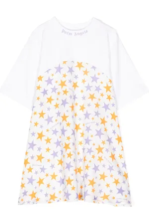 Palm Angels Vestido estilo playera con estrella estampada