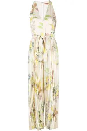 Twin-Set Jumpsuit plisado con diseño ancho y estampado floral