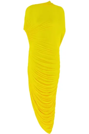 Salvatore Ferragamo Vestido midi con diseño asimétrico y drapeado