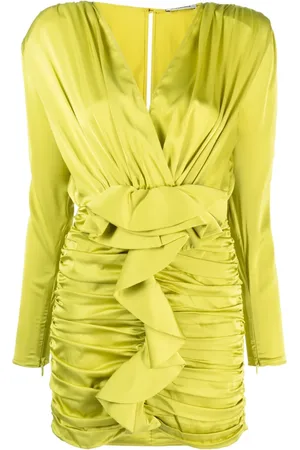 Ilkyaz Ozel Vestido corto con efecto satinado y detalle de volantes
