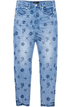 Purple Brand Jeans rectos con monograma estampado