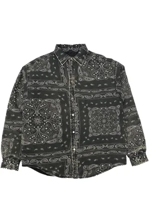 Purple Brand Camisa con estampado bandana y efecto desgastado