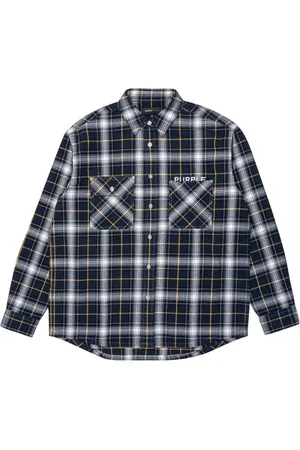 Purple Brand Camisa con cuadros estampados