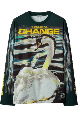Burberry Playera manga larga con cisne estampado