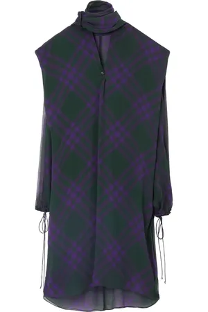 Burberry Blusa de seda con motivo de cuadros