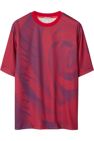 Burberry Playera con cuello redondo y rosas estampadas
