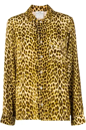 FORTE FORTE Camisa de terciopelo con estampado de leopardo