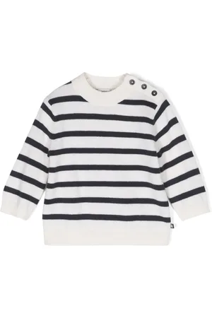 Petit Bateau Suéter con detalle de rayas y botones