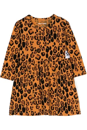 Mini Rodini Vestido con estampado de leopardo
