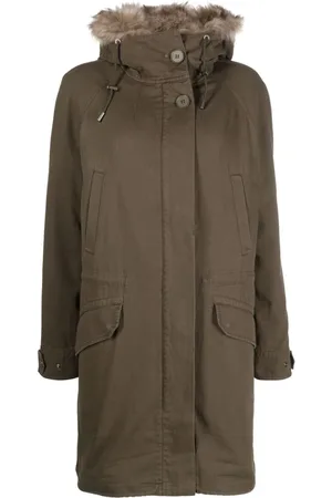 YVES SALOMON Parka con ribete texturizado y capucha