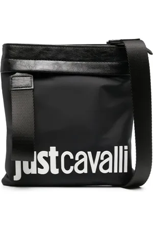 Roberto Cavalli Mochila tipo mensajero con logo en relieve
