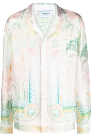Casablanca Camisa de seda con cuello cubano