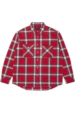 Purple Brand Camisa de franela con estampado de cuadros