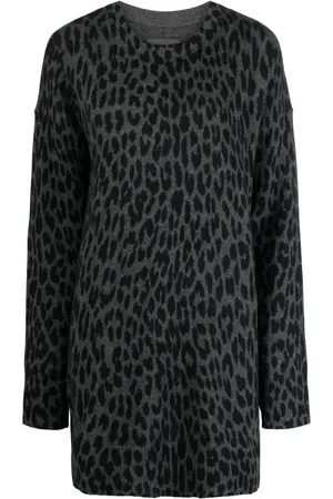 Zadig & Voltaire Vestido de cachemira con estampado de leopardo
