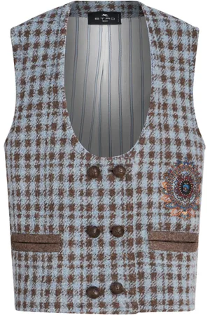 Etro Chaleco con bordado pied de poule