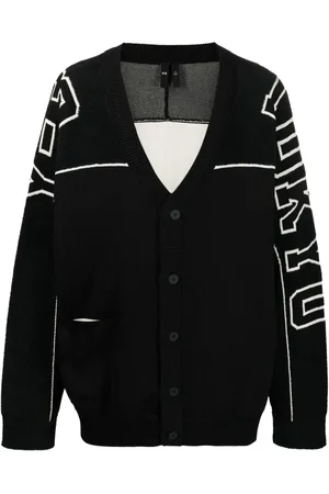 Y-3 Cárdigan tejido en intarsia con cuello en V