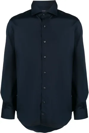 FAY Camisa con cuello italiano y botones