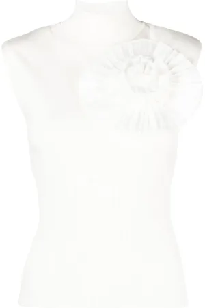 Twin-Set Top tejido de canalé con detalle de broche