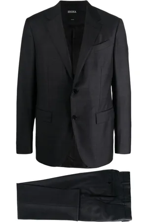 Ermenegildo Zegna Traje con motivo de cuadros y botones