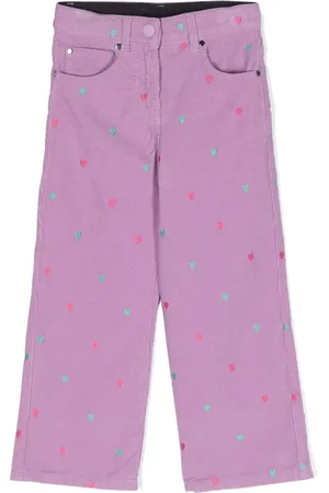 Stella McCartney Pantalones de pana con corazón bordado