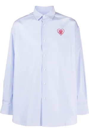 Family First Camisa con logo bordado y motivo de rayas
