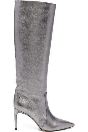 Bettina Vermillon Botas altas metalizadas con tacón de 100mm
