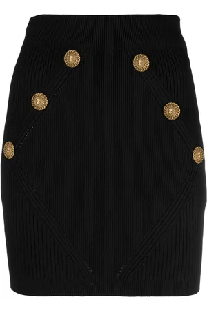 Balmain Falda corta con diseño tejido y botones