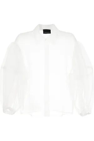Cynthia Rowley Camisa de organza transparente