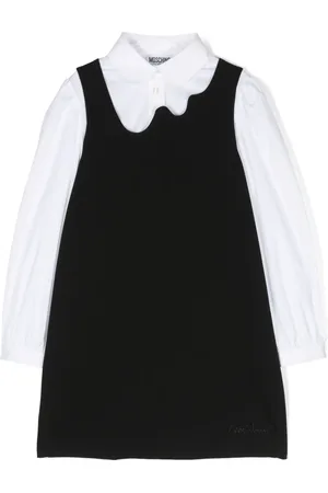 Moschino Vestido manga larga con logo bordado