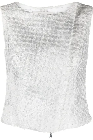 GEMY MAALOUF Blusa sin mangas con efecto arrugado