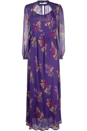 Twin-Set Vestido largo de georgette con estampado floral