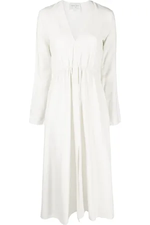 FORTE FORTE Vestido fruncido con cuello en V