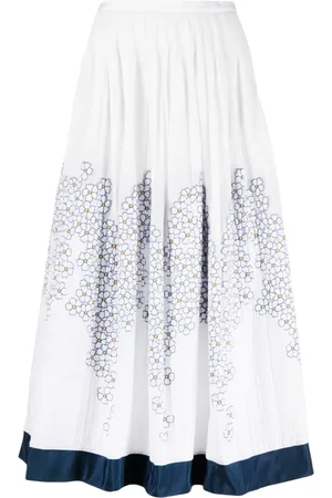 GEMY MAALOUF Falda larga con diseño acampanado y estampado floral