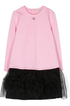 Twin-Set Vestido a capas con placa del logo