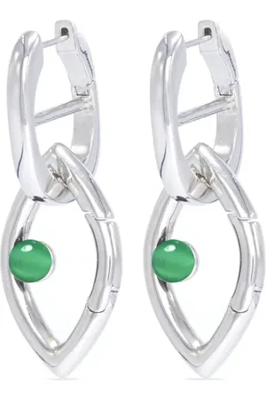 CAPSULE ELEVEN Aretes Chain Eye con ónix